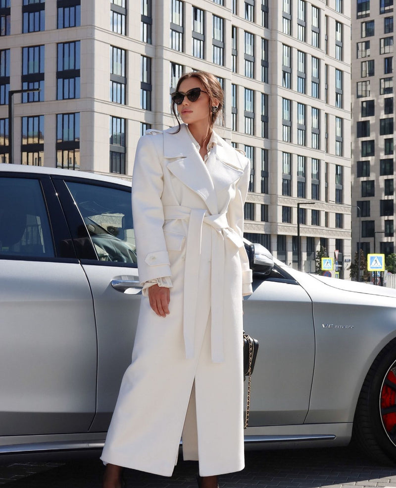 Cappotto WHITE 100% in lana foderato internamente