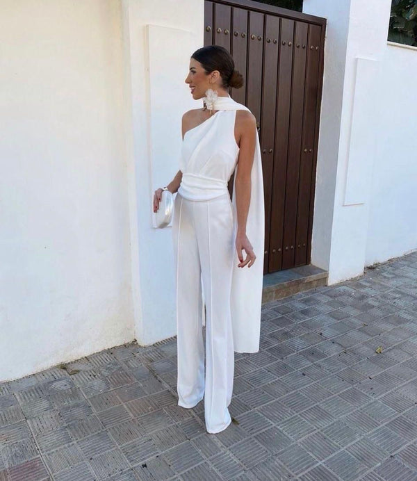 Jumpsuit elegante con collo  frullar