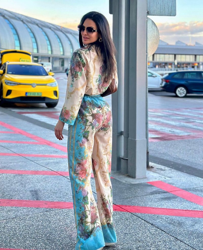 Chimono Singapore in raso con camicia e pantaloni larghi 🌺 vestibilita morbida comoda